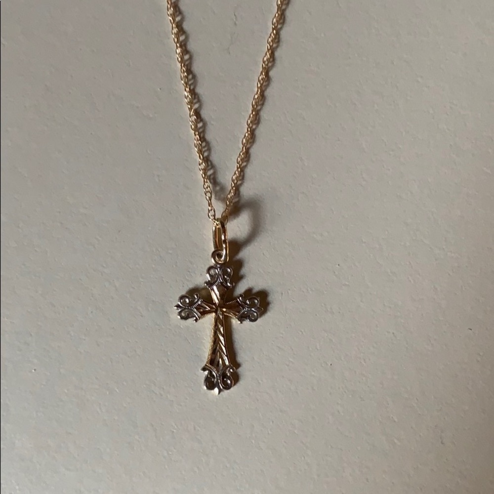14k gold cross